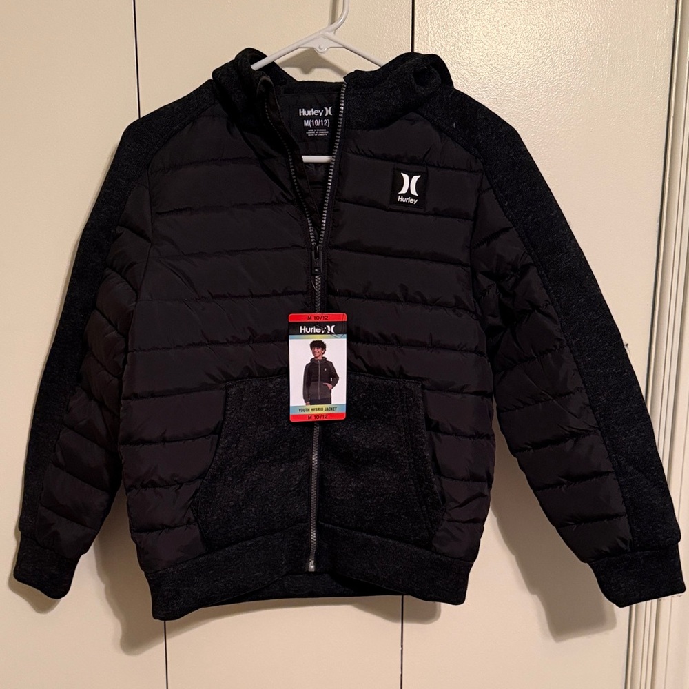 Hurley Kids Black Hooded Jacket